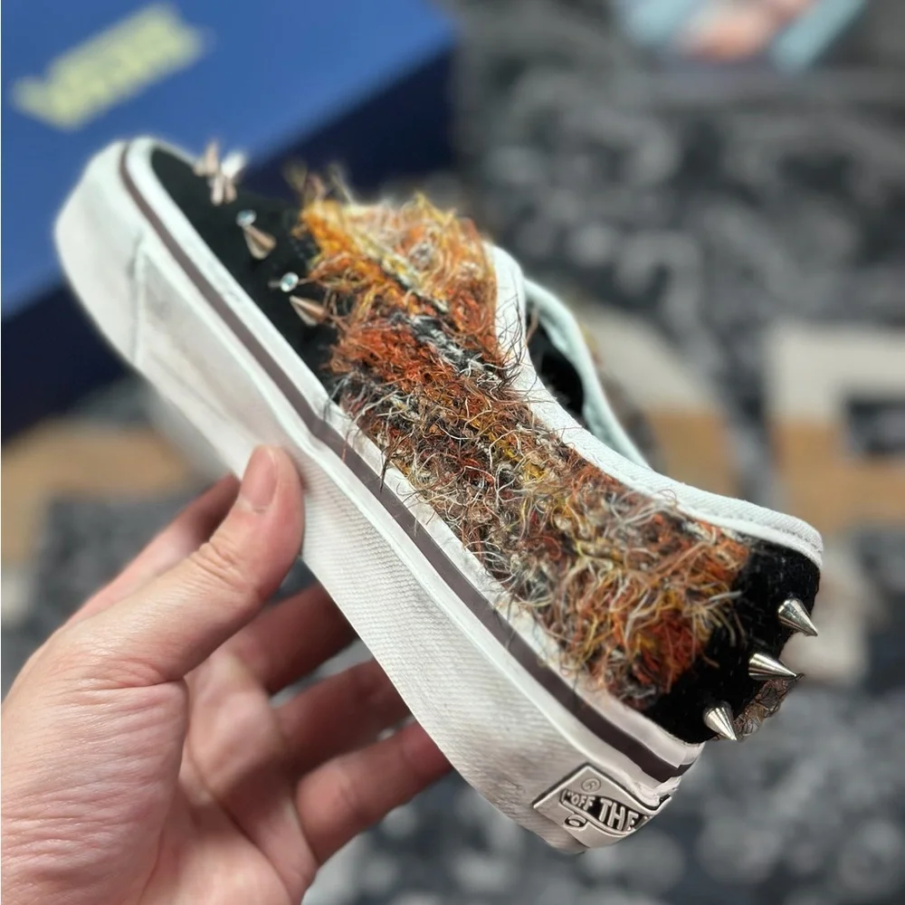 Vans Black and Multicolor Spike-Embellished Platform Sneaker